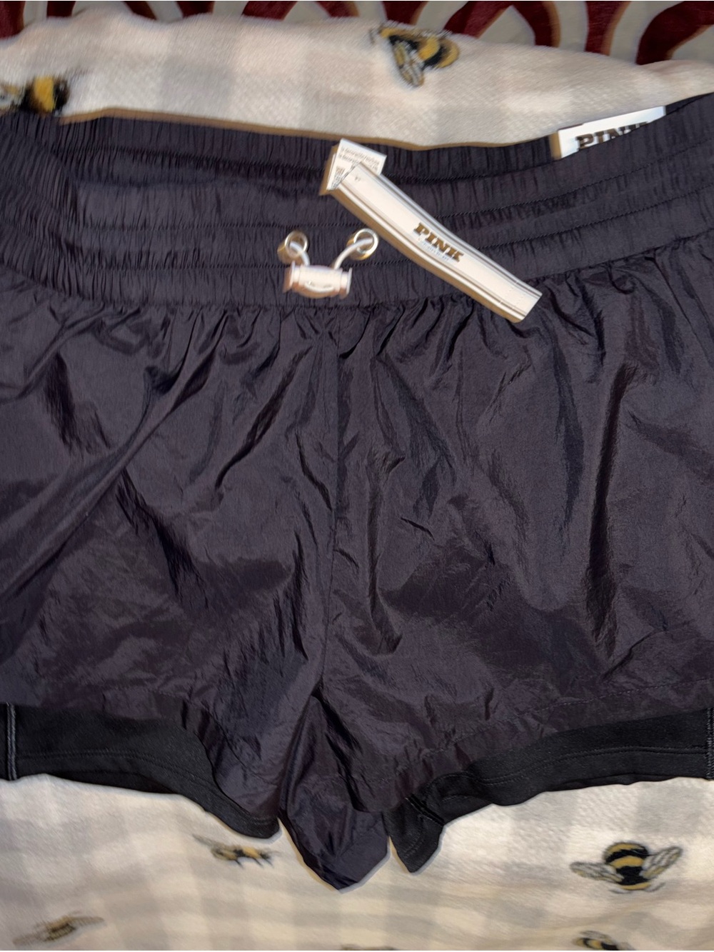 PINK Victoria's Secret Black Athletic Drawstring Shorts